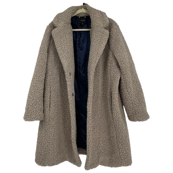 J. Crew Teddy Sherpa Topcoat jacket AB913 coat Size 1X XXL - Picture 1 of 9